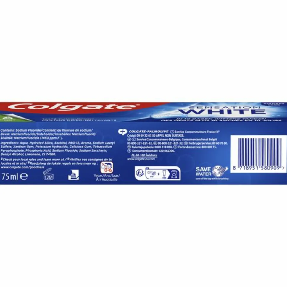 12x Colgate Tandpasta Sensation White 75 ml