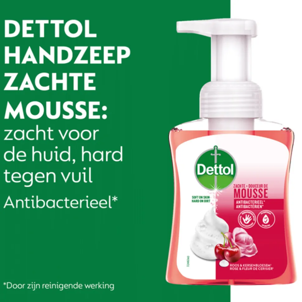 6x Dettol Foam Handzeep Rozen & Kers 250 ml