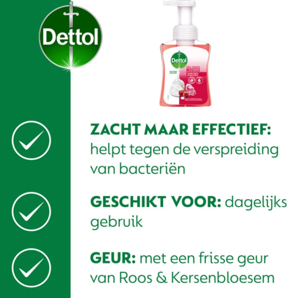 6x Dettol Foam Handzeep Rozen & Kers 250 ml