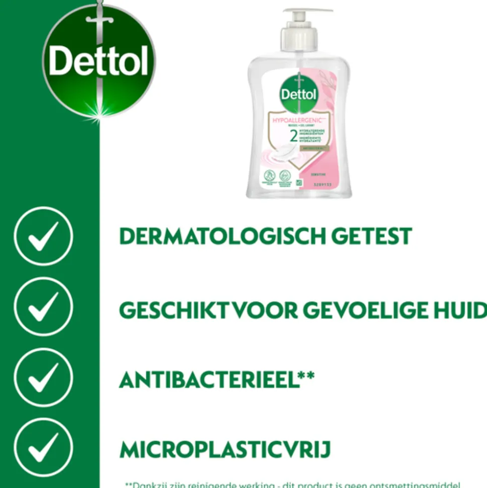 6x Dettol Handzeep Gevoelige Huid 250 ml