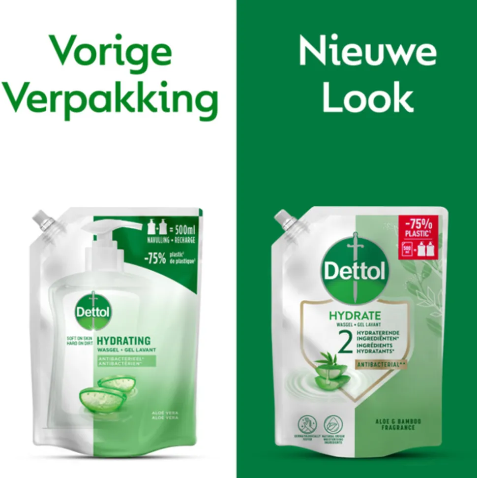 6x Dettol Refill Handzeep Hydrating Aloe Vera 500 ml
