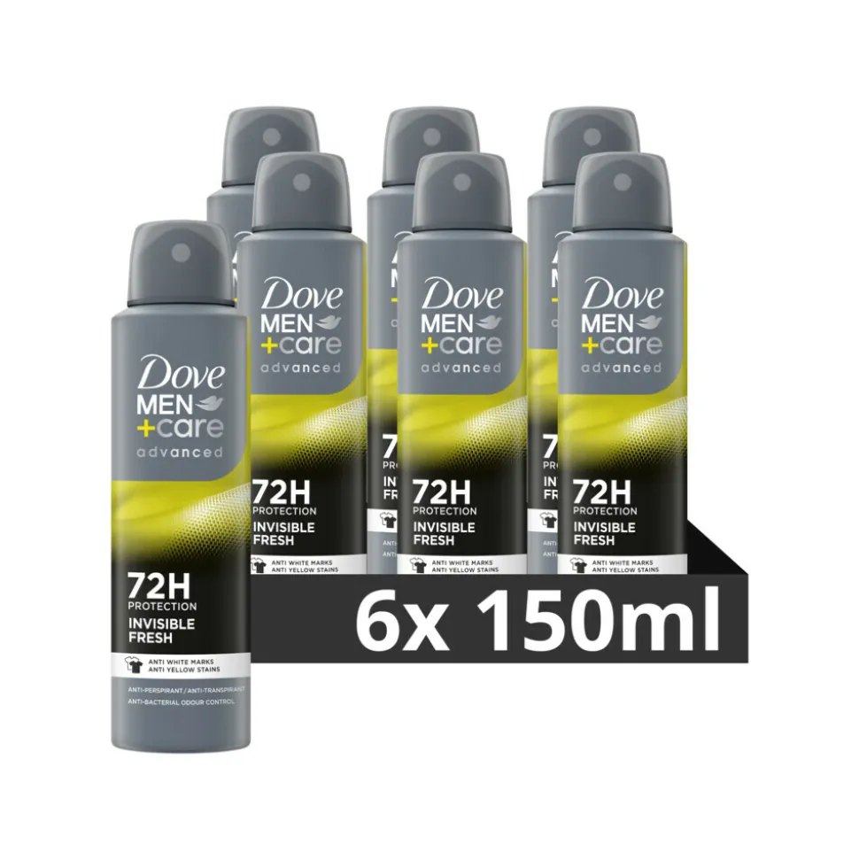 6x Dove Deodorant Men+ Care Invisible Fresh 150 ml