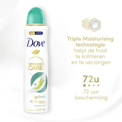 6x Dove Deodorant Spray Advanced Care Peer & Aloe Vera 150 ml