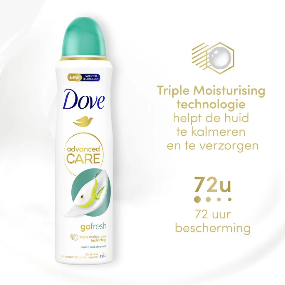 6x Dove Deodorant Spray Advanced Care Peer & Aloe Vera 150 ml