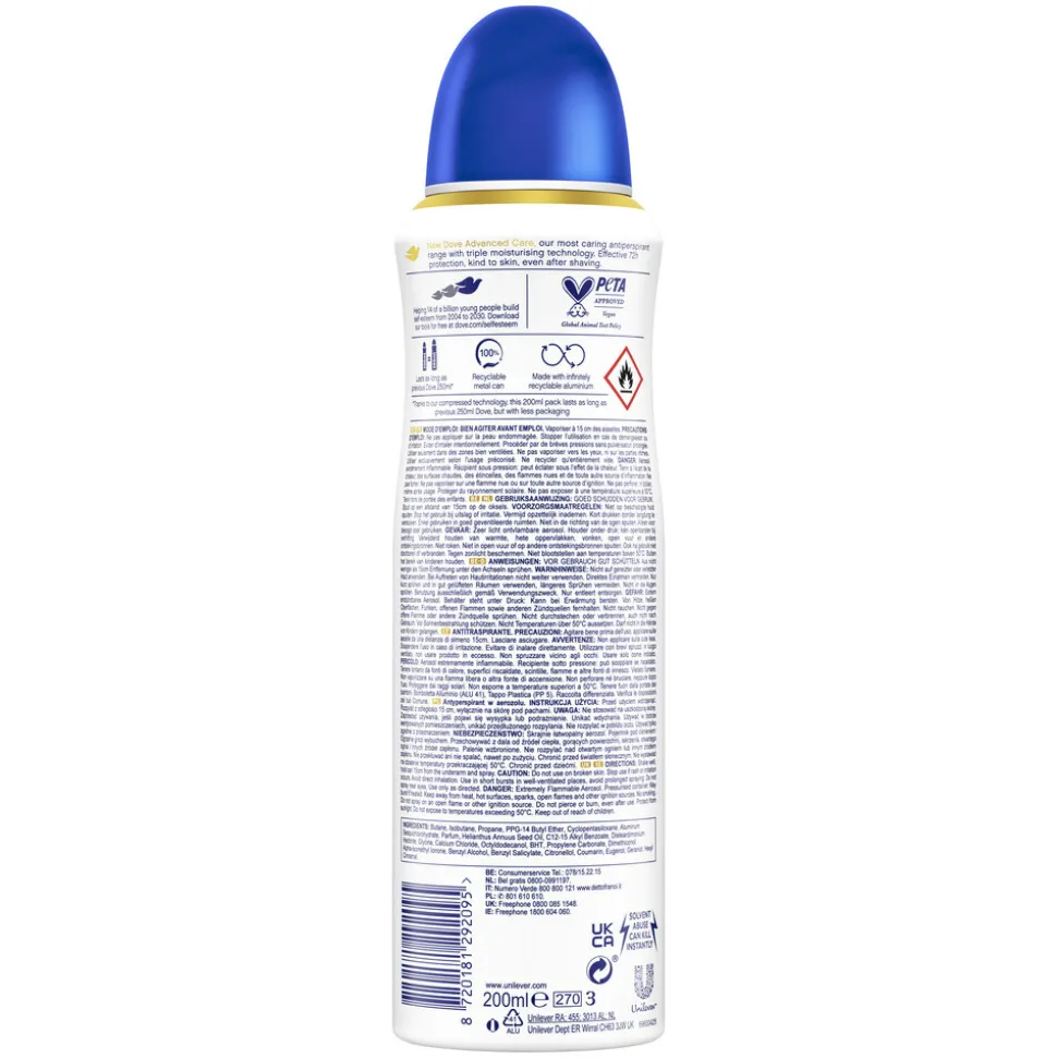 6x Dove Deodorant Spray Original 200 ml
