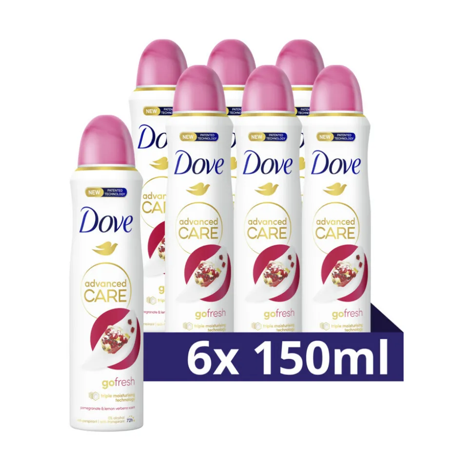 6x Dove Deodorant Spray Pomegranate & Lemon Verbena 150 ml