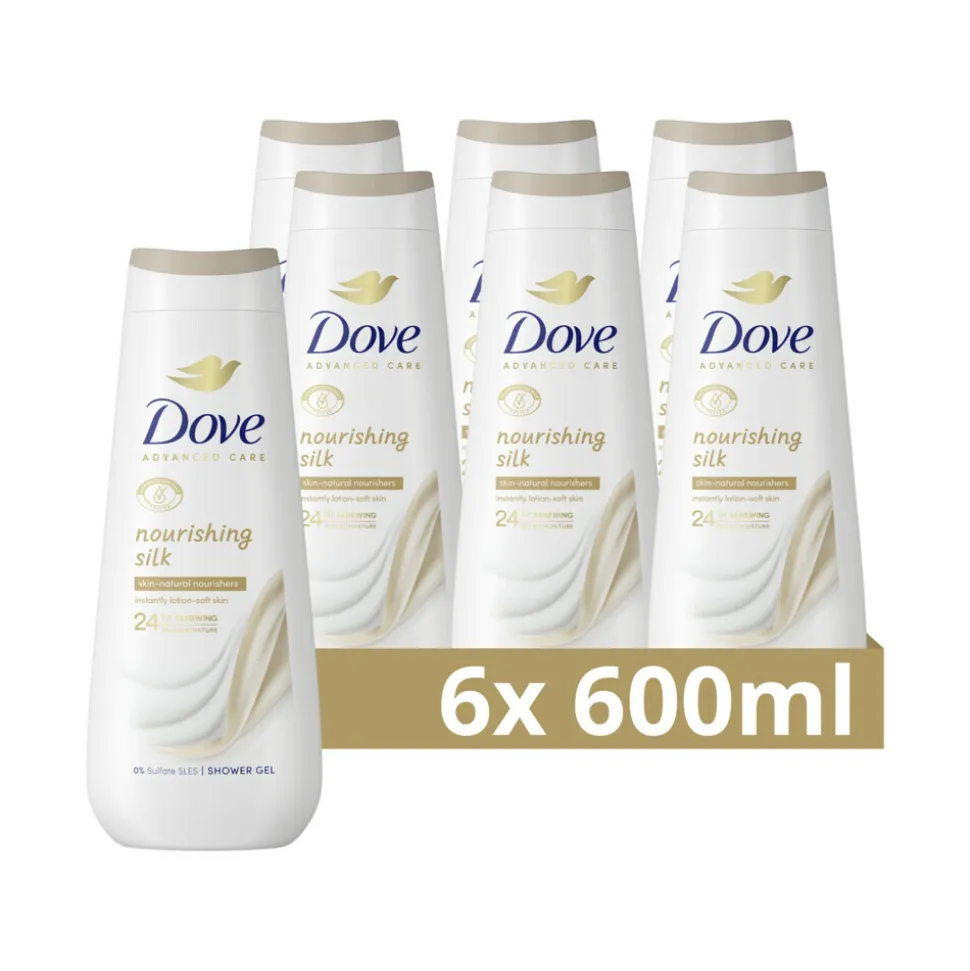 6x Dove Douchecrème Nourishing Silk 600 ml