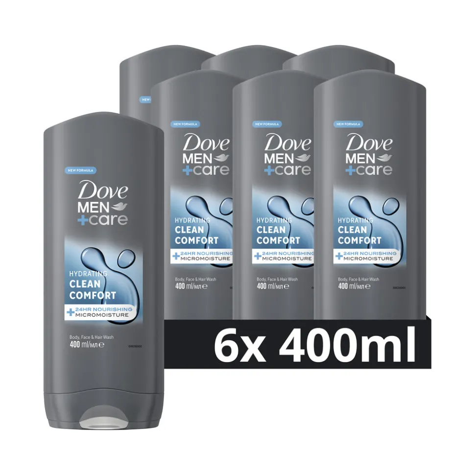 6x Dove Douchegel Men+ Care Hydrating Clean Comfort 400 ml