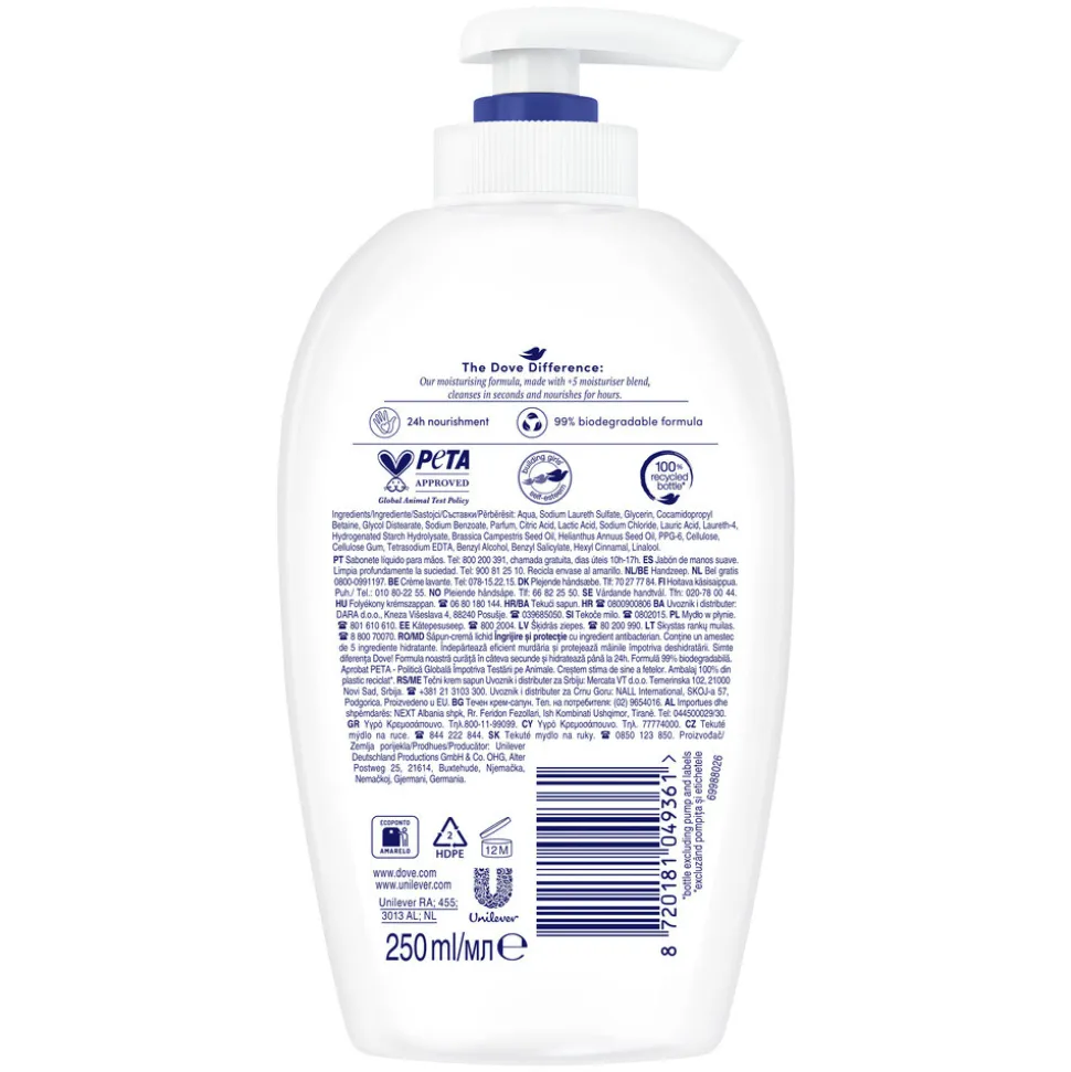 6x Dove Handzeep Care & Protect Deep Cleansing 250 ml
