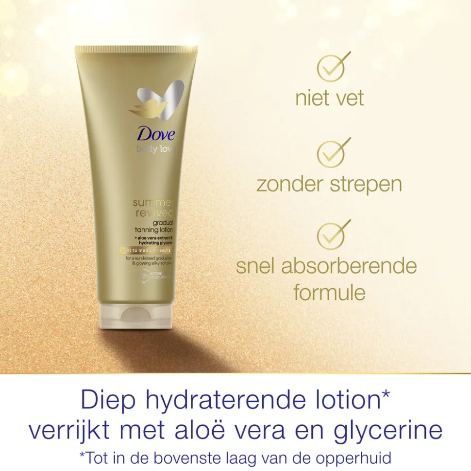 6x Dove Zelfbruinende Bodylotion Summer Revived Light-Medium 200 ml