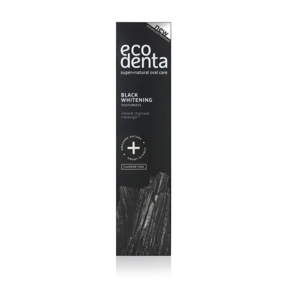 4x Ecodenta Tandpasta Extra Whitening Black Houtskool 100 ml