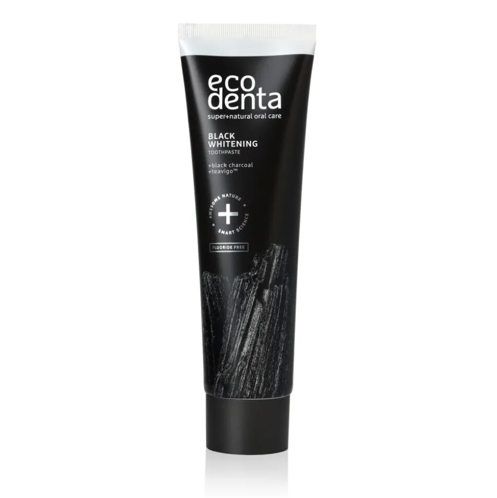 4x Ecodenta Tandpasta Extra Whitening Black Houtskool 100 ml