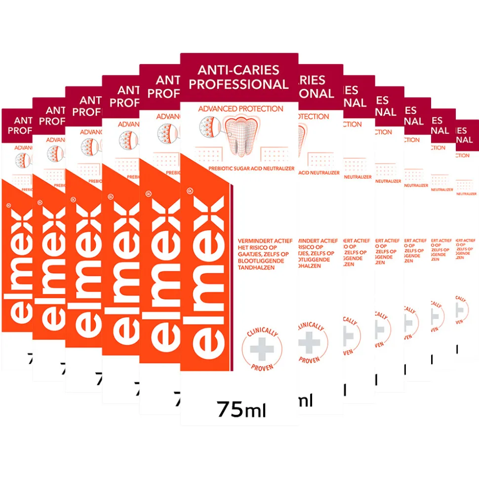 12x Elmex Tandpasta Anti-Cariës Professional 75 ml