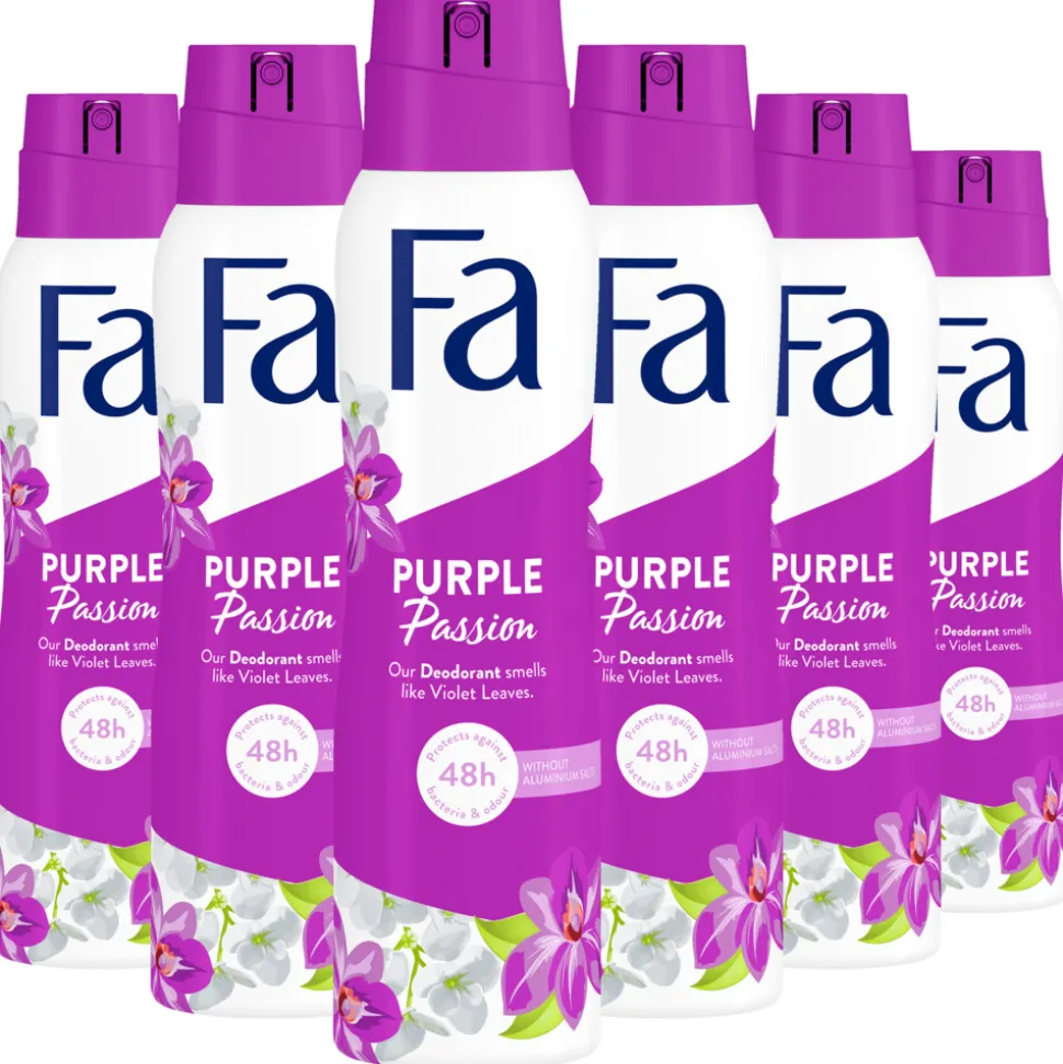 6x Fa Deodorant Spray Purple Passion 150 ml