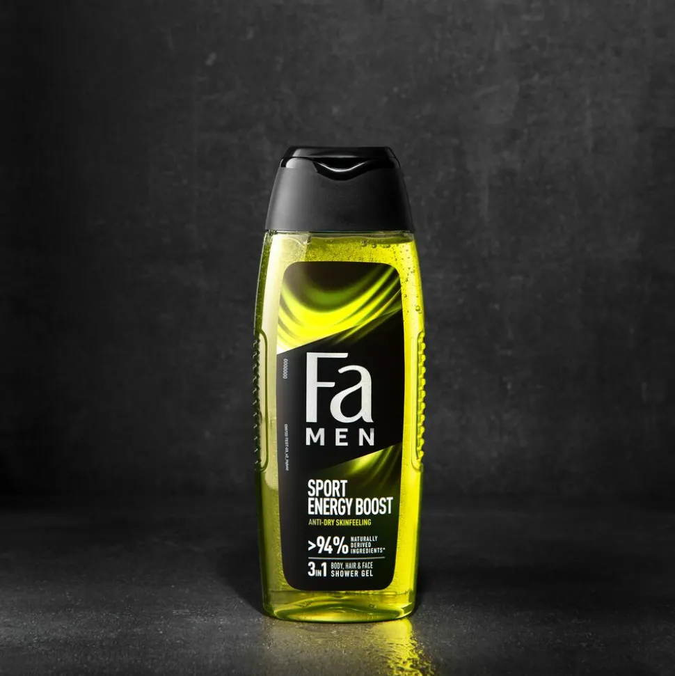 6x Fa Men Douchegel en Shampoo Sport Energy Boost 250 ml