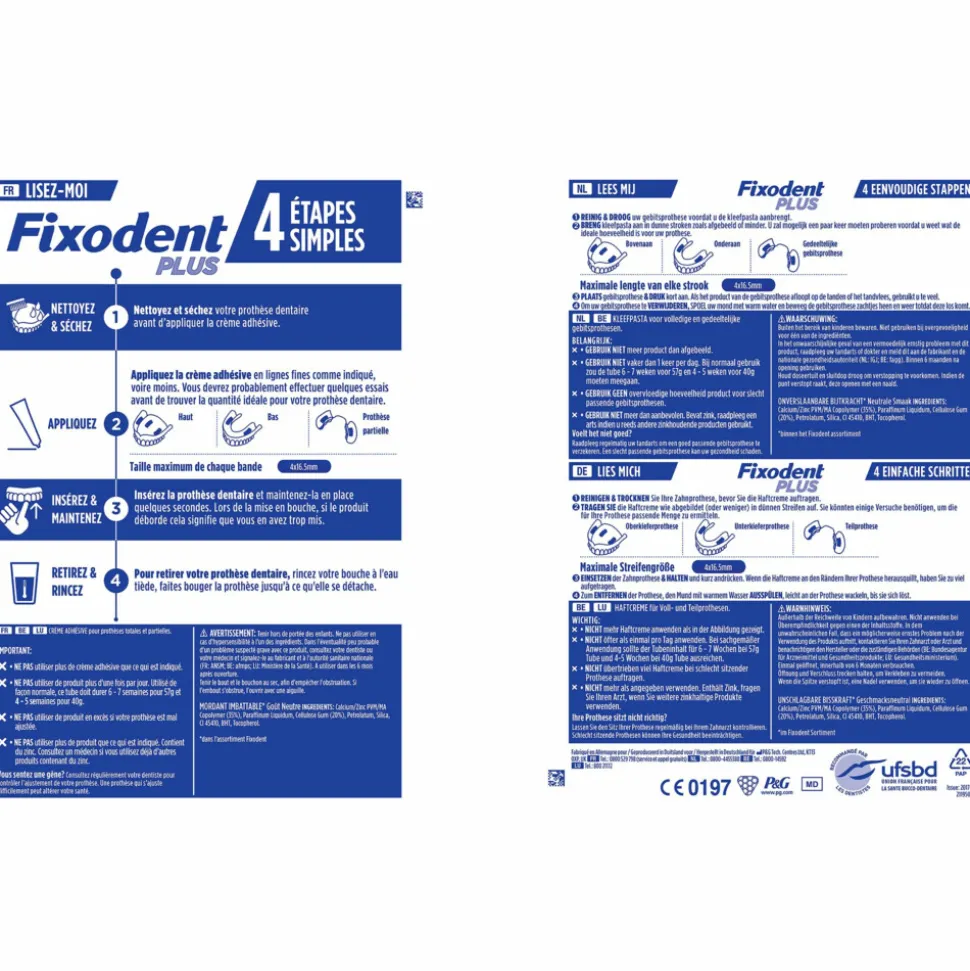 6x Fixodent Kleefpasta Plus Dual Power 40 gr