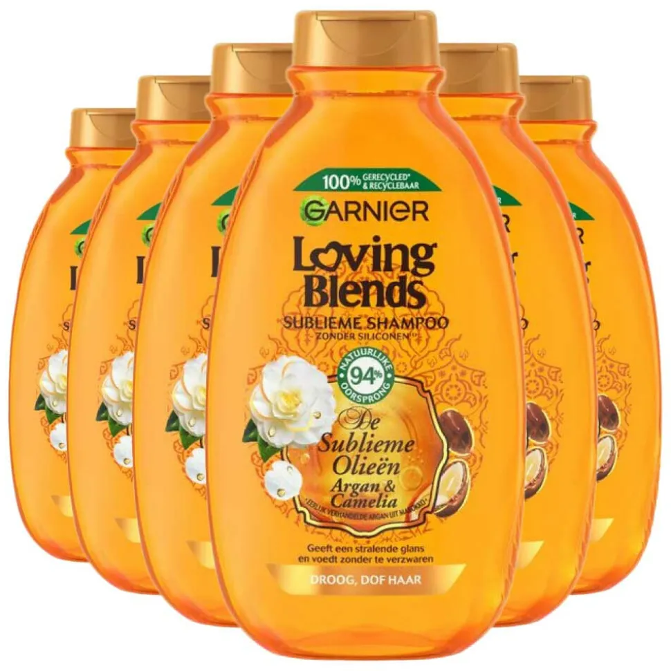 6x Garnier Loving Blends Argan- en Cameliaolie Shampoo 300 ml