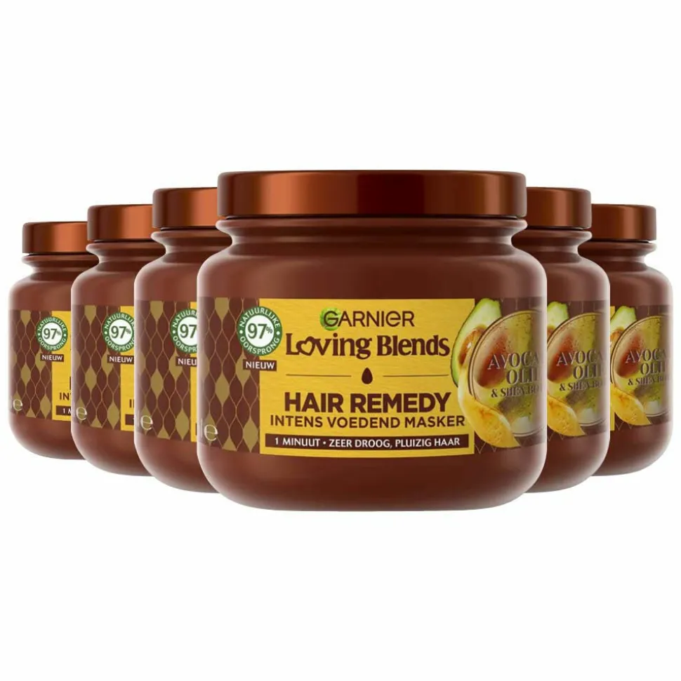 6x Garnier Loving Blends Avocado Olie en Shea Boter Haarmasker 340 ml