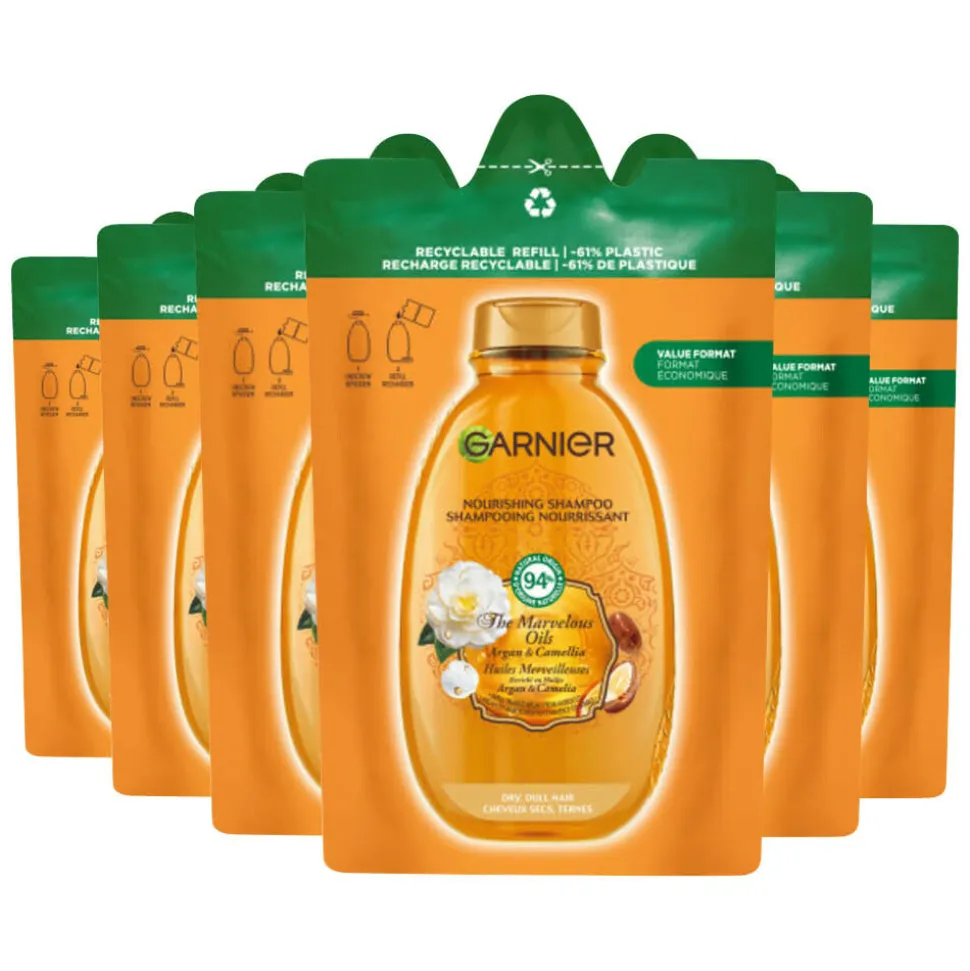 6x Garnier Loving Blends Argan- en Cameliaolie Shampoo Refill 250 ml
