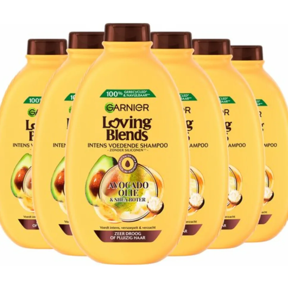 6x Garnier Loving Blends Avocado Olie en Shea Boter Shampoo 300 ml