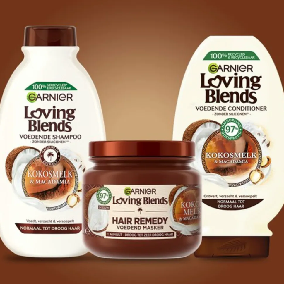 6x Garnier Loving Blends Kokosmelk en Macadamia Shampoo 300 ml