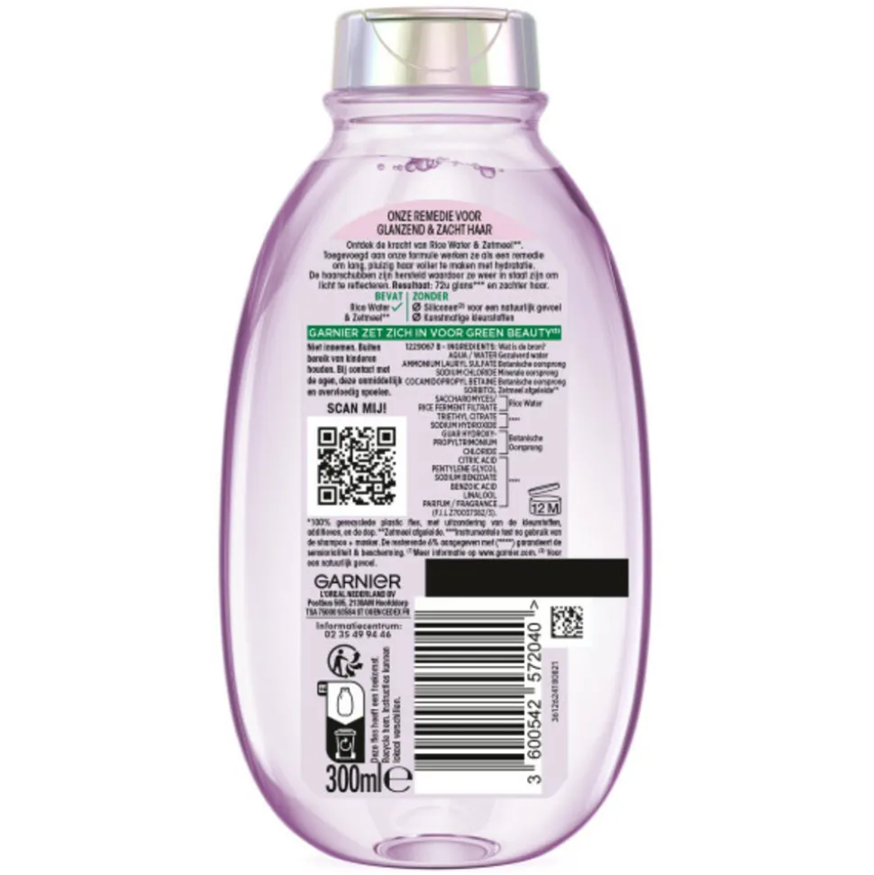 6x Garnier Loving Blends Rice Water Shampoo 300 ml