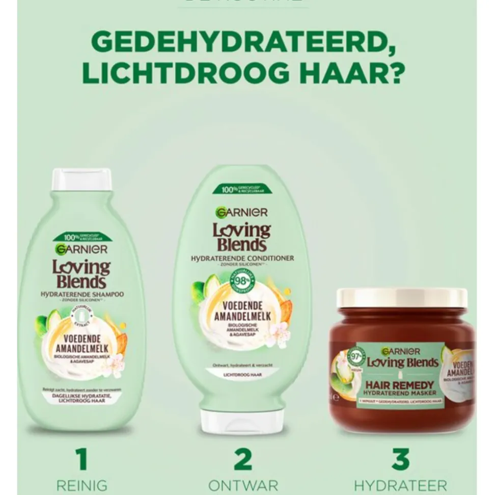 6x Garnier Loving Blends Voedende Amandelmelk Conditioner 250 ml
