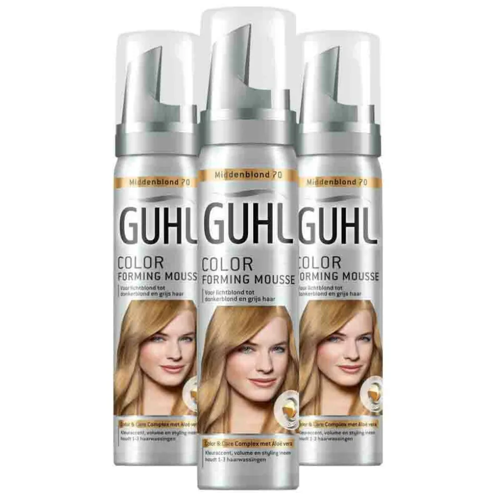 3x Guhl Color Forming Mousse Middenblond 70 75 ml