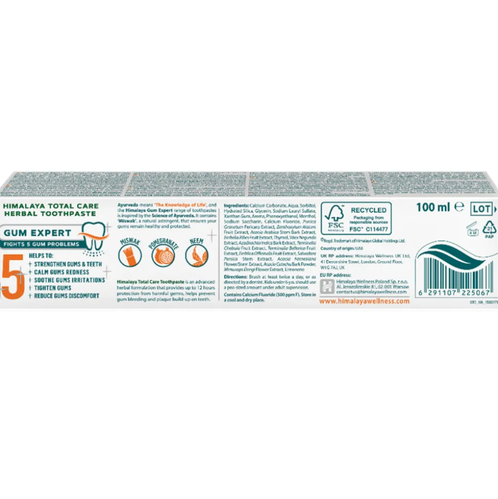 3x Himalaya Herbals Gum Expert Total Care XL Tandpasta 100 ml