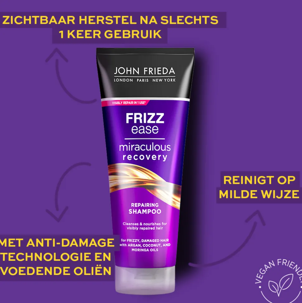 4x John Frieda Frizz Ease Miraculous Recovery Shampoo 250 ml