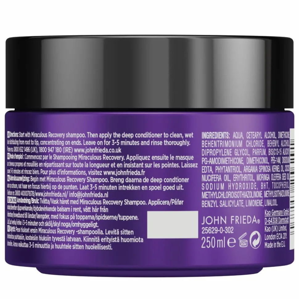 4x John Frieda Frizz Ease Miraculous Recovery Haarmasker 250 ml
