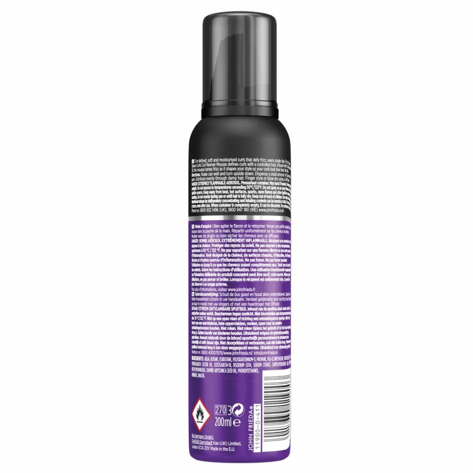 4x John Frieda Frizz-Ease Dream Curls Reviver Mousse 200 ml