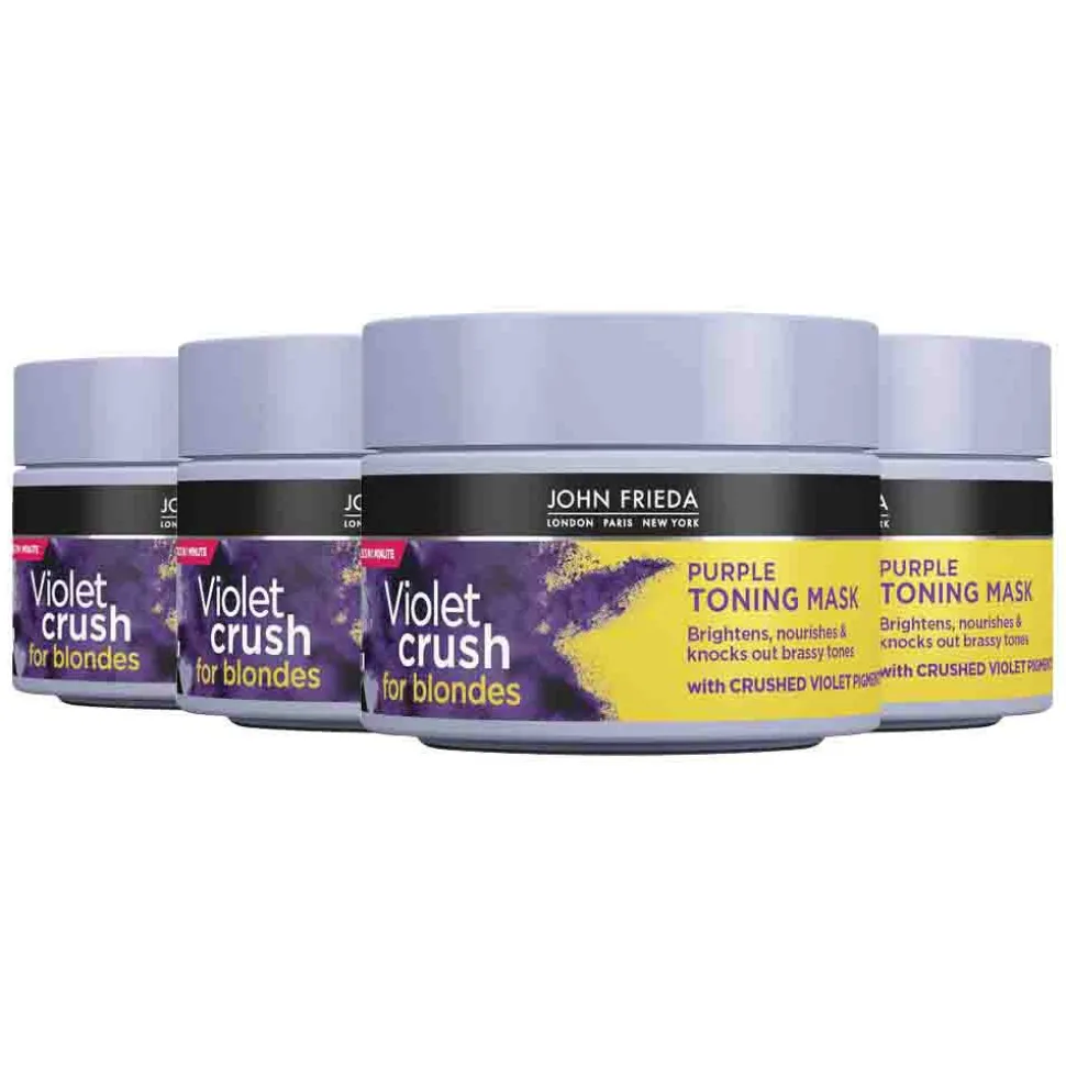 4x John Frieda Violet Crush Purple Toning Haarmasker 250 ml