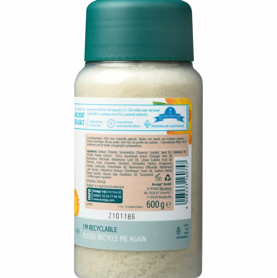 6x Kneipp Voetbadkristallen Vitalizing Calendula Sinaasappelolie 600 gr
