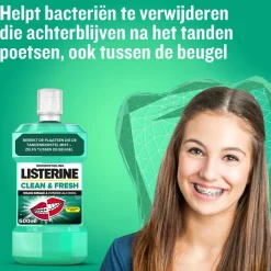 3x Listerine Mondwater Clean & Fresh zonder Alcohol 500 ml