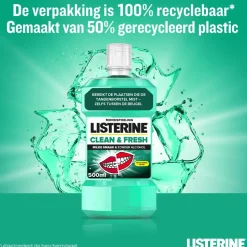 3x Listerine Mondwater Clean & Fresh zonder Alcohol 500 ml