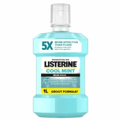 3x Listerine Mondwater Cool Mint Milde Smaak Zonder Alcohol 1 liter