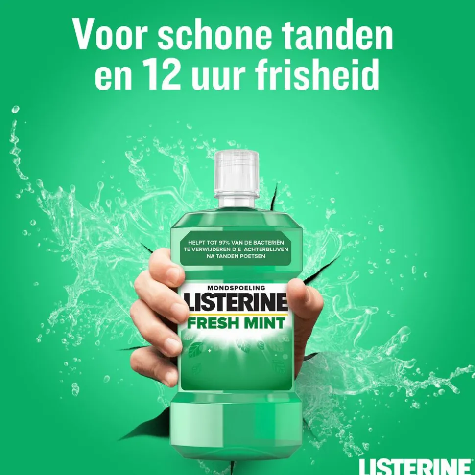 3x Listerine Mondwater Fresh Mint 500 ml