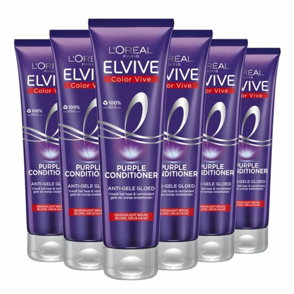 6x L'Oréal Elvive Color Vive Purple Conditioner 150 ml