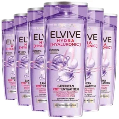 6x L'Oréal Elvive Hydra Hyaluronic Shampoo 400 ml