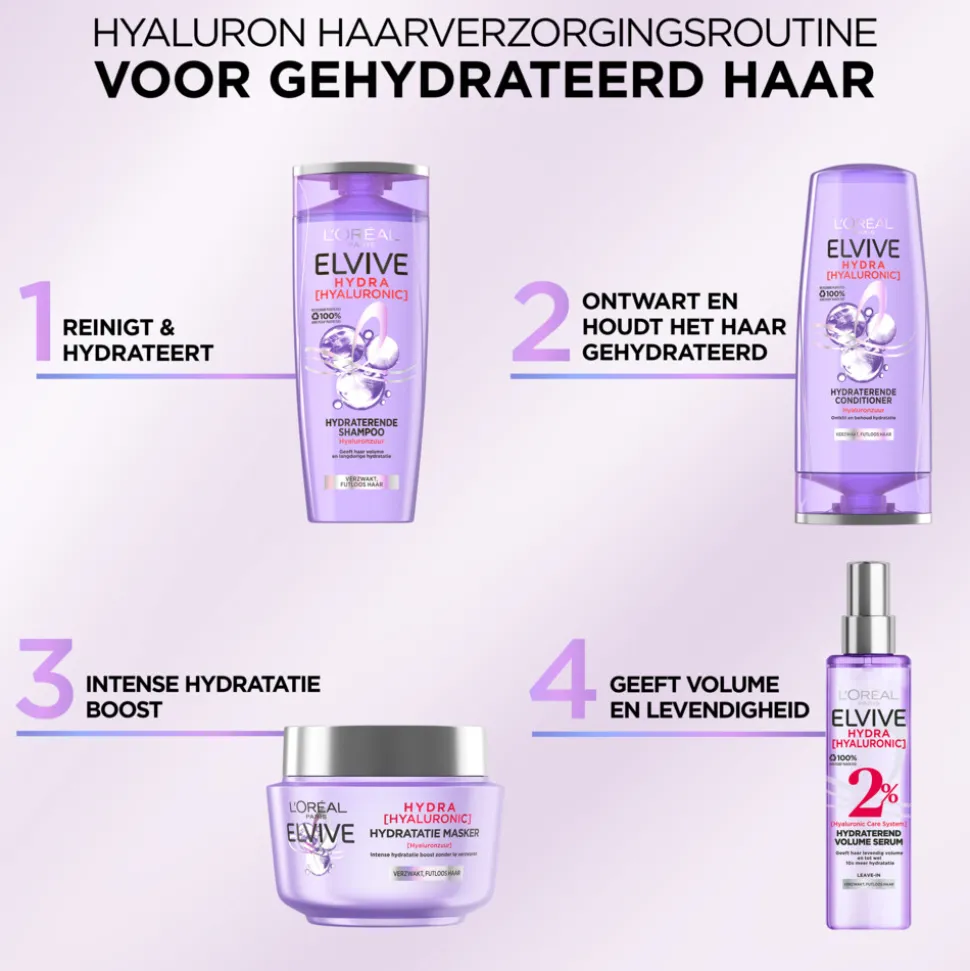 6x L'Oréal Elvive Hydra Hyaluronic Haarmasker 300 ml