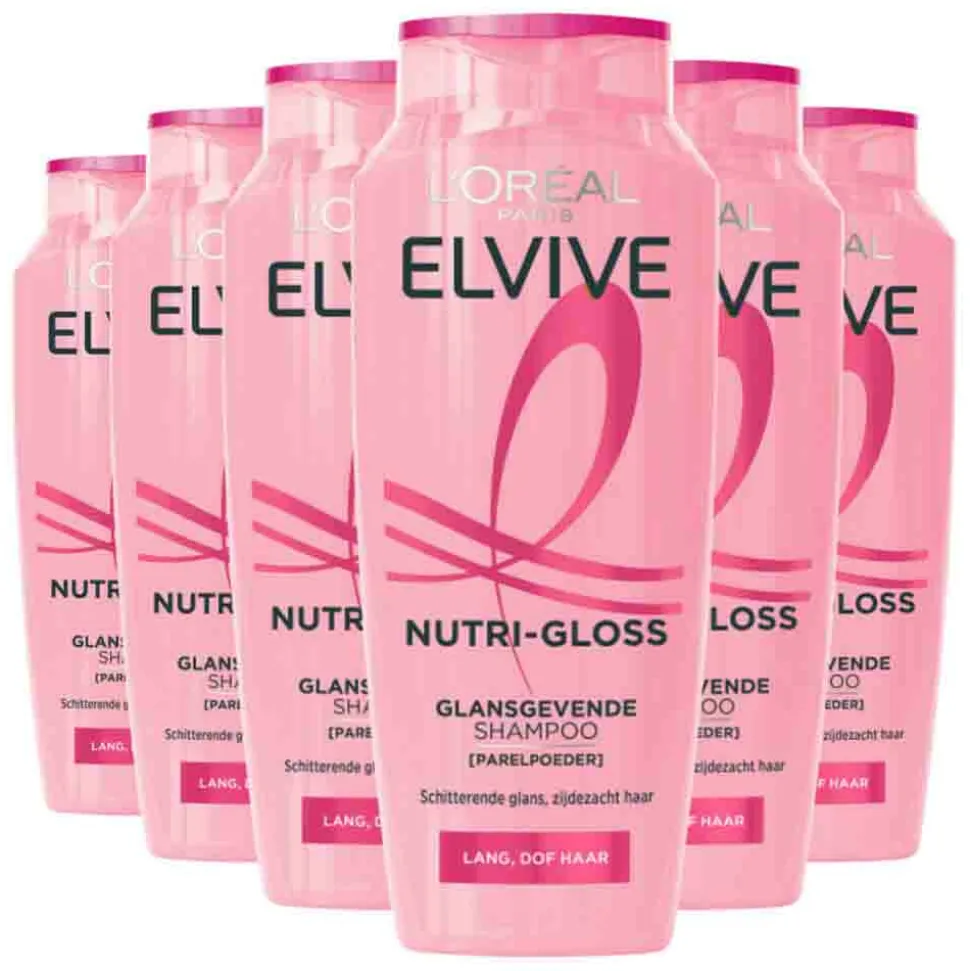6x L'Oréal Elvive Nutri Gloss Shampoo 250 ml
