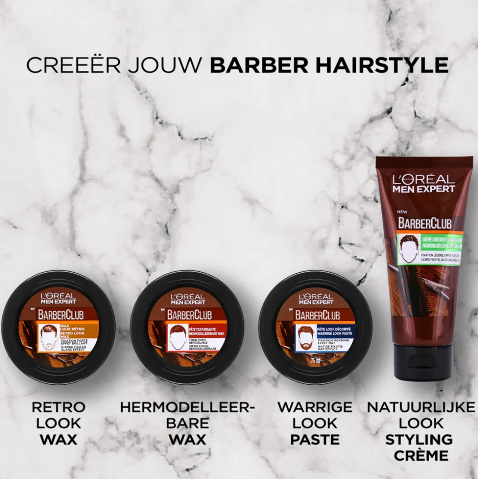 6x L'Oréal Men Expert BarberClub Styling Paste 75 ml