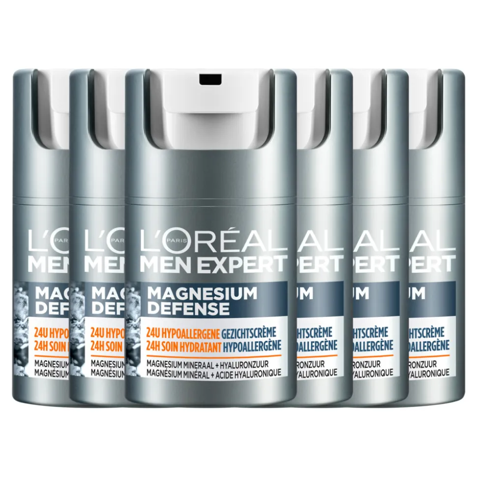 6x L'Oréal Men Expert Magnesium Defence Dagcrème 50 ml