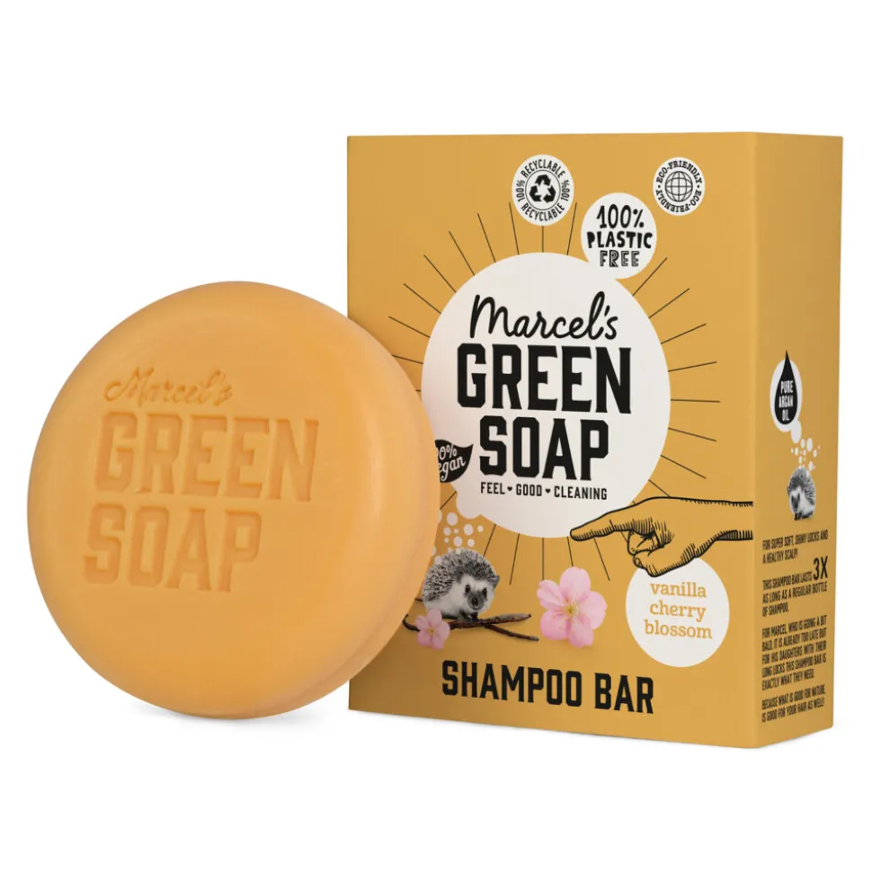 3x Marcel's Green Soap Shampoobar Vanilla & Cherry Blossom 90 gr