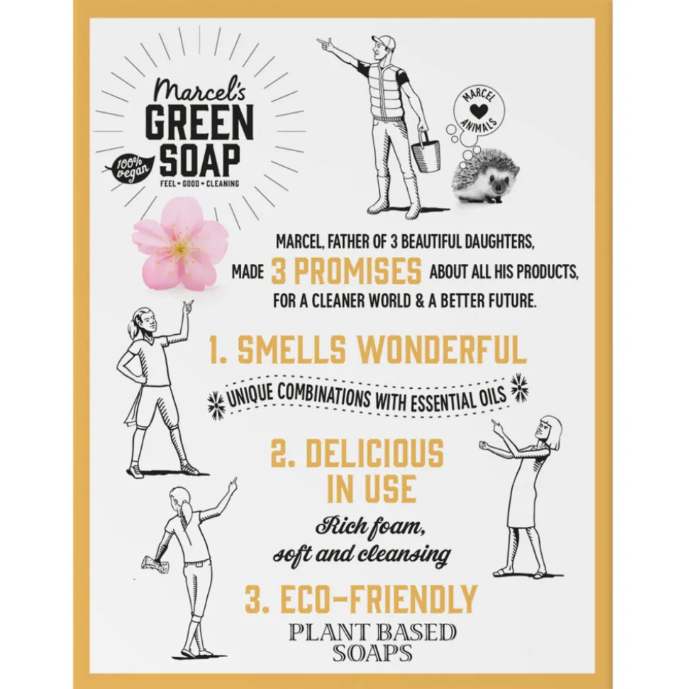 3x Marcel's Green Soap Shampoobar Vanilla & Cherry Blossom 90 gr