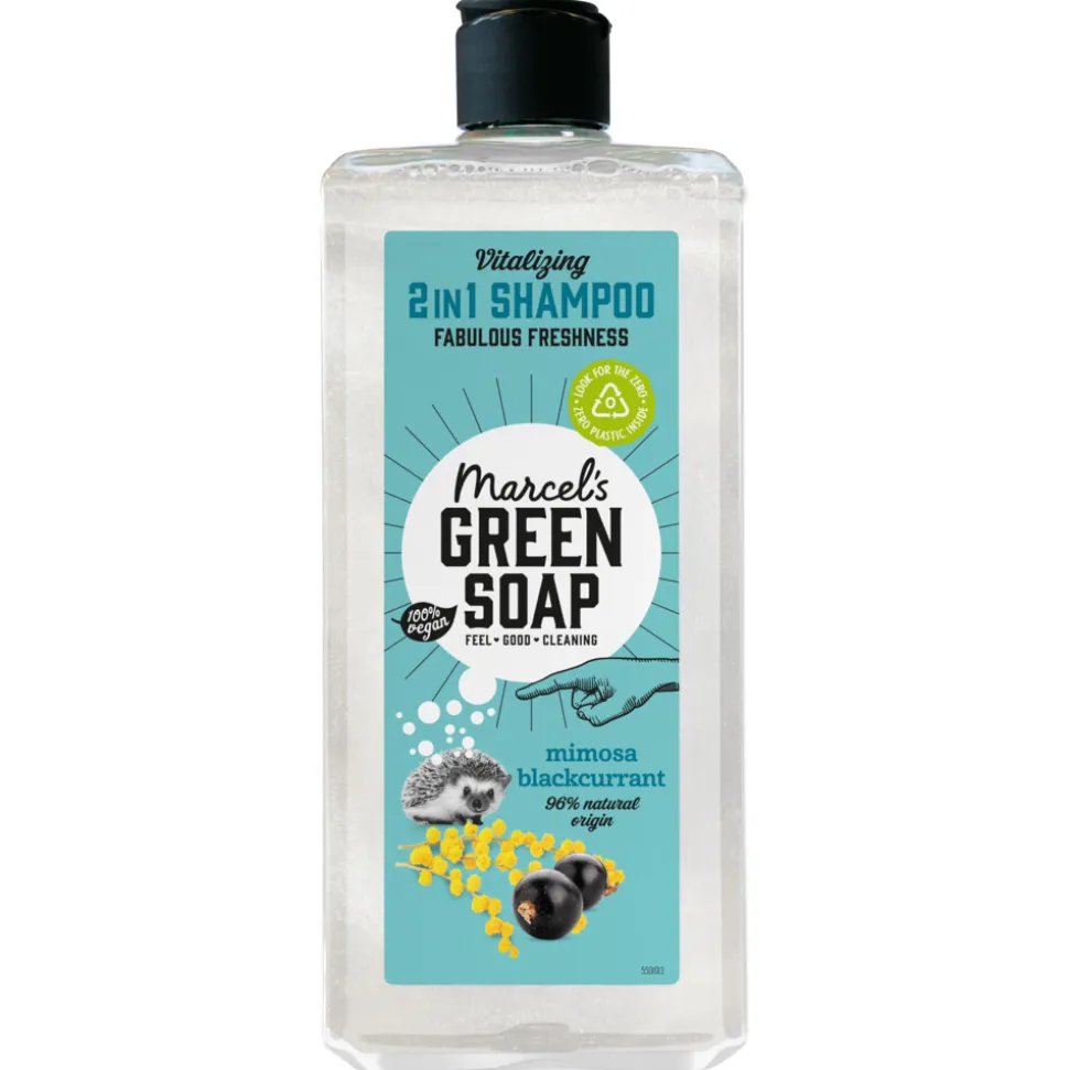6x Marcel's Green Soap Shampoo & Conditioner 2 in 1 Mimosa & Black Currant 300 ml