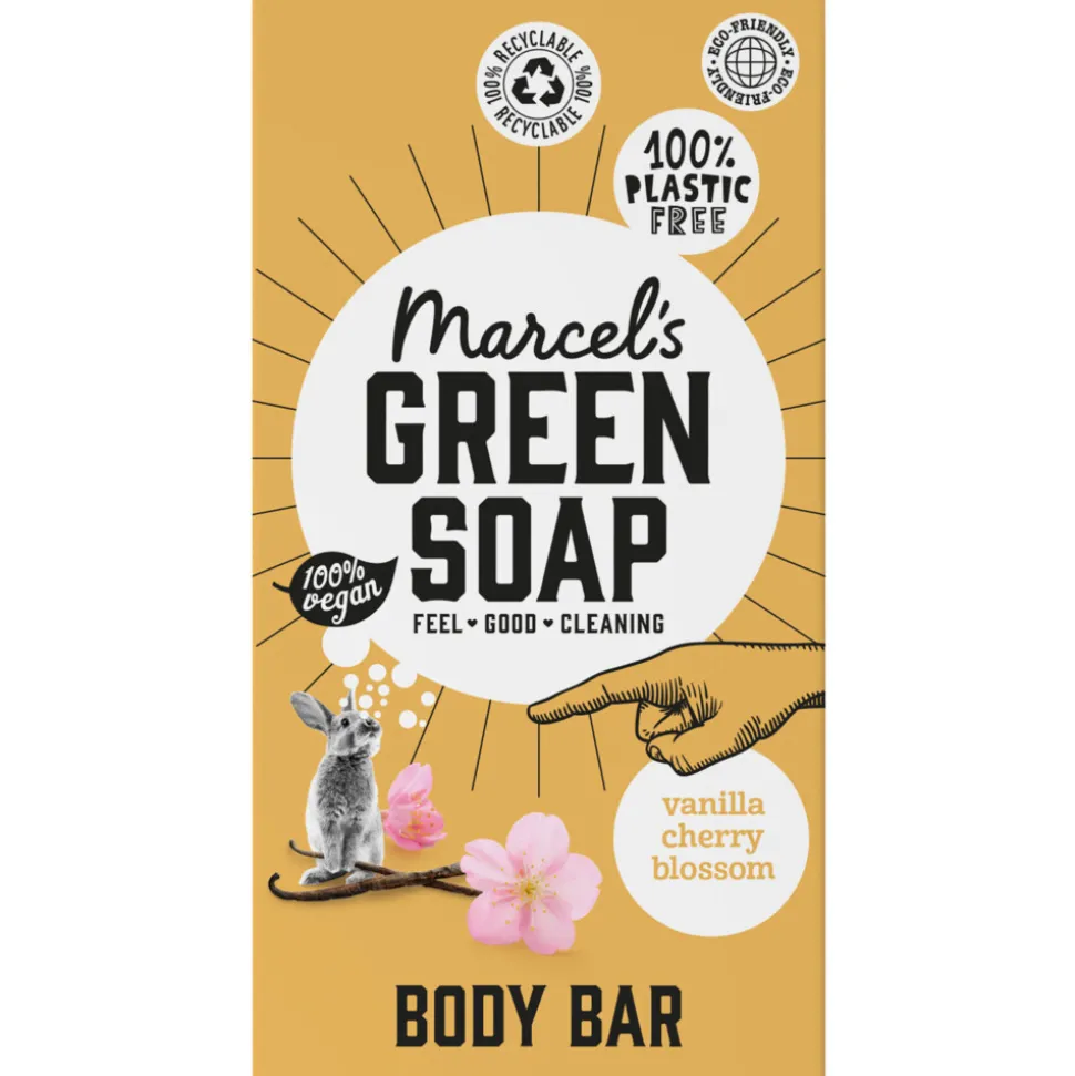 6x Marcel's Green Soap Showerbar Vanilla & Cherry Blossom 150 gr