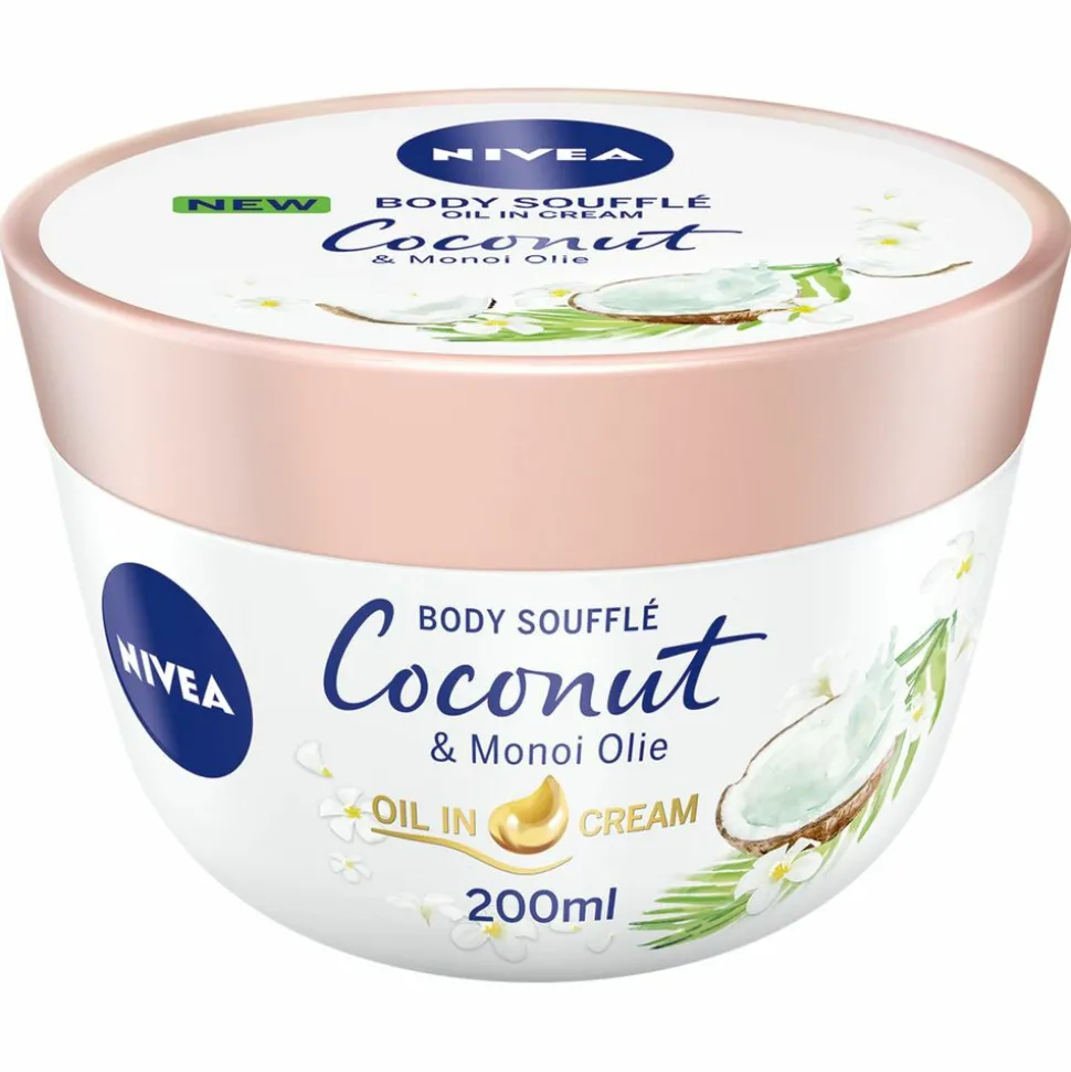 3x NIVEA Body Souffle Coconut en Monoi Olie 200 ml
