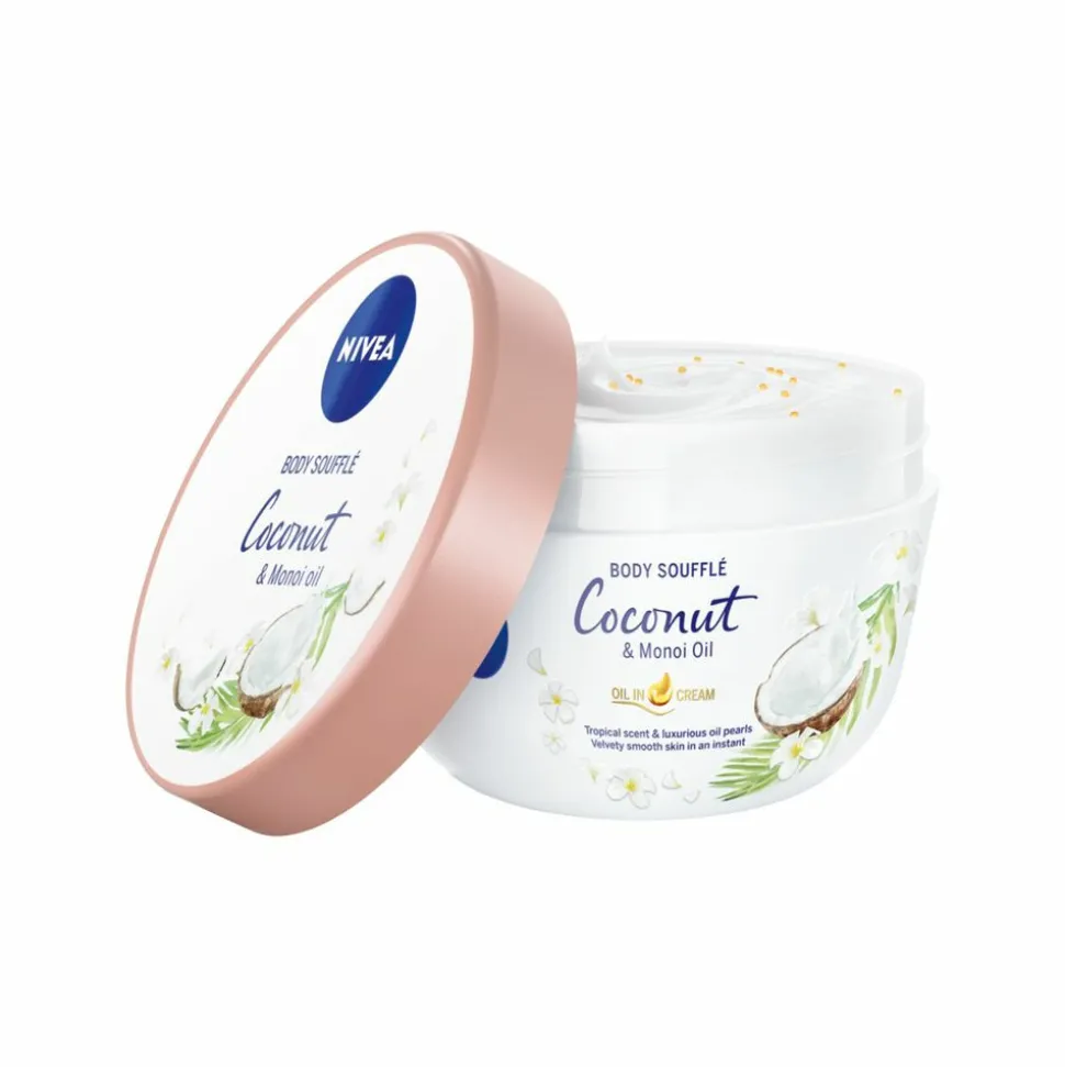 3x NIVEA Body Souffle Coconut en Monoi Olie 200 ml